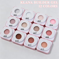 Nouveautés : Gel Constructeur Nude 60g Non Chauffant, Polygel Renforçant pour Extension d'Ongles, pour Salon et DIY, 12 Couleurs, Gel d'Extension