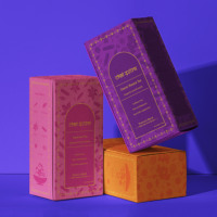 Emballage de produit en carton pliable inversé de luxe personnalisé pour flacon de parfum, d'huile essentielle