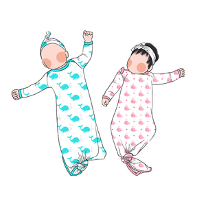 리틀 글로우 키드 부티크 저렴한 신생아용 긴팔 수면 조끼 매듭 가운 롬퍼 점프수트 아동복 - Product Image 2