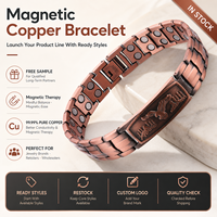 Joyería Magnética de Cobre Puro, Joyería de Terapia Magnética con Patrón de Águila, Pulsera de Cadena, Venta al por Mayor, Pulsera de Regalo Personalizada B2B