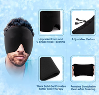 Capuche de compresse noire de haute qualité avec masque pour les yeux en gel Capuchon de soulagement de la migraine chaude et froide pour le soulagement du stress et de la migraine