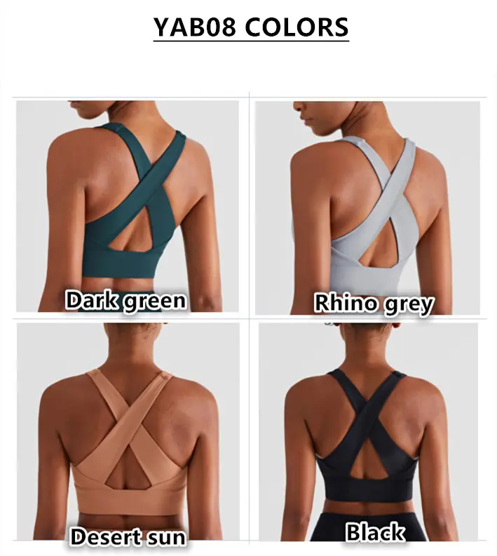 2023 INNOVATION FABRIC BR-LUX crisscross back custom sports bra for women push-up strappy sports bra leggings yoga set