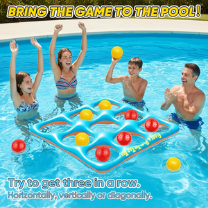 <b>Inflatable</b> 9-Hole <b>Pool</b> Toss Game with Red & Yellow Balls <b>for</b> Multi-Scene Family Fun - Product Image 3