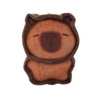 Porte-clés en peluche Capybara Kawaii, jouet en peluche doux et moelleux, pendentif de sac, breloque clé, motif biscuit et pain grillé