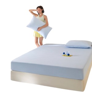 Tokogasa Cooling Fitted <b>Sheet</b> Set 1.8m Solid Color Breathable Summer <b>Bedding</b> for Adults - Product Image 5