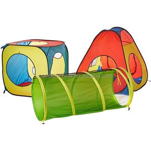 Tienda de campaña emergente 8 en 1 para niños, casa de túnel, juguete para regalo para niños pequeños, uso en interiores/exteriores, poliéster multicolor - Product Image 3