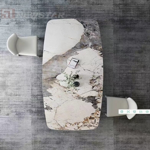 Bàn ăn sang trọng kiểu Ý hiện đại, bàn ăn Calacatta Viola cho nhà hàng khách sạn, bàn ăn cỡ lớn cho phòng ăn biệt thự khách sạn - Product Image 2