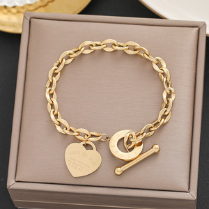 Wholesale Trendy Women's 18K Gold Plated <b>Charm</b> Bracelet <b>Bangles</b> Crystal Rhinestone Decorated Gift - Product Image 5