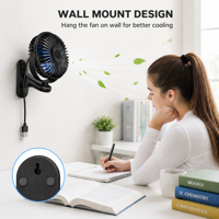 Ventilateur de table USB portable, petit ventilateur de bureau, 3 vitesses, flux d'air puissant, ultra silencieux, avec pince pour bureau, chambre, dortoir, salle de sport