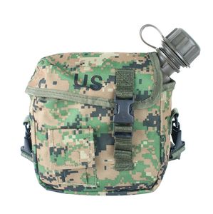 Botella de Agua Deportiva de Camuflaje para Caza, 1750 ml, 1.8L, 1.7L, Verde y Negra, Portátil, para Entrenamiento al Aire Libre, con Bolsas y Correas para el Hombro - Product Image 3