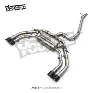 Catback knalpot untuk AUDI S3 <span class=keywords><strong>2</strong></span>.0T 2015-2023 pipa baja tahan karat sistem knalpot suku cadang mobil keluar - Product Image 6