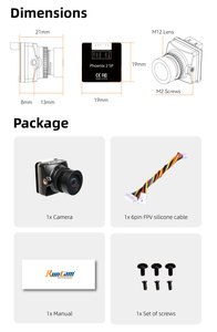 NOUVEAU Caméra RunCam Phoenix 2 SPV4 DC 5-36V Rapport d'Écran 4 3/16 9 7.5g 19*19*21mm Vision Nocturne - Product Image 5