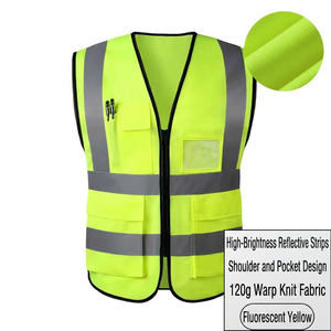 Gilet de sécurité réfléchissant orange léger 80g, style standard, haute visibilité, pour les travailleurs routiers, approvisionnement en gros - Product Image 2