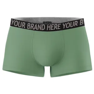 Paquete de 4 Calzoncillos Bóxer cortos básicos de algodón de talla grande para hombre al por mayor con logotipo personalizado y servicio OEM de marca - Product Image 6