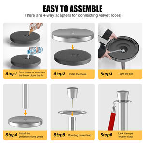 Ingrosso Hotel per eventi per eventi e feste barriere di traffico in velluto rosso oro argento montanti in acciaio inox - Product Image 4