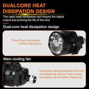 Proyector LED de Alta Potencia K202 Len Bi, Faro Láser con 3 Mini Lentes de 3 Pulgadas, Lentes Bi-LED para Automóvil - Product Image 5