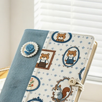 Carnet en velours côtelé patchwork avec fleurs brodées, format A6/A5, bloc-notes en tissu, carnet de voyage, cadeau