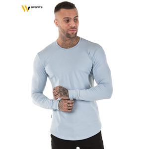 Camisetas de manga larga para hombre con logotipo personalizado 100% algodón polar con diseño y patrón bordados - Product Image 1