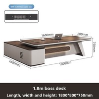 Bureau de direction en plastique LBZ-123X, design en forme de L avec armoire de rangement, bureau d'ordinateur moderne haut de gamme pour patron