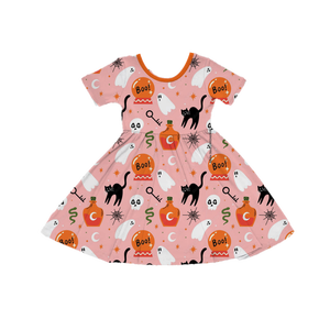 Abito Pullover in Bambù per Bambine con Stampa Personalizzata, Vestito Estivo Morbido sulla Pelle, <span class=keywords><strong>Abbigliamento</strong></span> Boutique per Bambini - Product Image 4