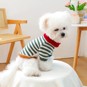 PETCIRCLE Pet Circle - Pet <b>Clothes</b>, Dog and <b>Cat</b> Apparel, Colorful Retro Striped Sweaters - Product Image 3