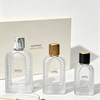 Botol Parfum Unik Baru 50ml Botol Parfum Kaca Tebal Hitam Botol Parfum Kosong Dengan Kemasan Kotak