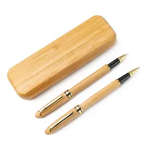 Set Pena Bambu Bolpoin Bambu Pena Stylus Pensil Mekanik Pena Hadiah Promosi ECO