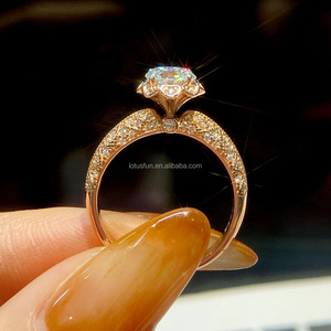 Anillo Chapado en Oro Rosa de 18K Certificado VVS1 D Color 1Ct Moissanite the <span class=keywords><strong>Milky</strong></span> Way, Plata de Ley 925, Joyería Fina para Boda para Mujer - Product Image 4