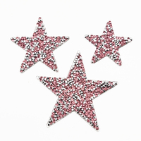 Autocollants décoratifs en résine en forme d'étoile à cinq branches, strass thermocollants électroplaqués, fabriqués à Yiwu, emballés en boîte, vente directe usine
