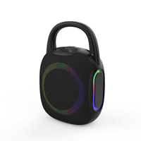 IPX4 Wasserdichter Outdoor Mini Bluetooth-Lautsprecher mit RGB-Licht, FM-Radio, Tiefbass und Tragehaken für Rucksack