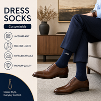 Chaussettes habillées de luxe pour hommes en coton, chaussettes de costume formelles pour le bureau, élégantes, haut de gamme, anti-humidité, personnalisables