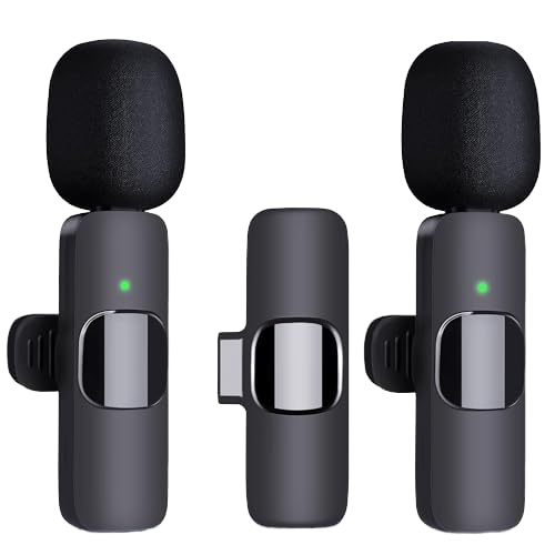 Professional Wireless Lavalier Microphone for Mobile Phones Noise Cancelling Audio Video Recording Type C Connector Excellent