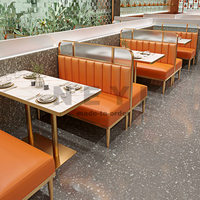 Ensemble de table à manger en cuir de luxe moderne pour 4, 6 ou 8 personnes, restaurant, hôtel, café, centre commercial, mobilier commercial