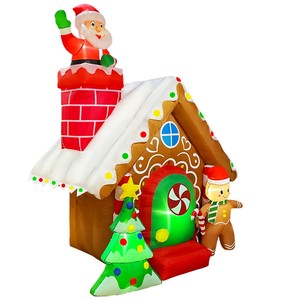 <span class=keywords><strong>Maison</strong></span> gonflable de Noël de 7 pieds avec Père Noël et lumières LED, atelier de Père Noël, décoration de jardin gonflable pour l'extérieur pour l'affichage des fêtes - Product Image 5