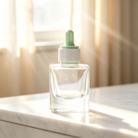 Flacons compte-gouttes en verre ambré transparent à fond épais, flacons vides pour sérum, pipettes pour huiles essentielles, soins de la peau, flacons cosmétiques rechargeables
