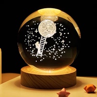 Lune rougeoyante boule de cristal veilleuse décoration de bureau amis saint valentin envoyer filles anniversaire cadeau décorations boule
