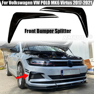 Parachoques delantero alerón antiniebla cubierta de lámpara rejilla para Volkswagen <span class=keywords><strong>VW</strong></span> POLO MK6 <span class=keywords><strong>Virtus</strong></span> 2017 2018 2019 2020 <span class=keywords><strong>2021</strong></span> cuchillo de viento - Product Image 1
