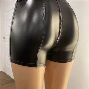 <span class=keywords><strong>Pantaloncini</strong></span> da motociclista in finta pelle PU da <span class=keywords><strong>donna</strong></span> a vita alta pantaloni caldi aderenti con cerniera Sexy/cintura larga senza cuciture da <span class=keywords><strong>donna</strong></span> - Product Image 3