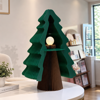 Décorations de Noël haut de gamme pour la maison, décorations de table de Noël en gros, décorations de fêtes, cadeau, arbre de Noël LED pliable en papier nid d'abeille 3D