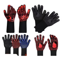 Gants de barbecue sportifs résistants aux hautes températures LBX QD, ignifuges, en coton/spandex, résistance au feu 500-800°C