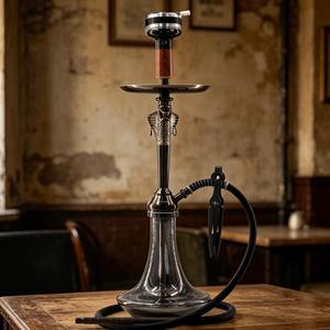 Set de Hookah Negro con Base de Metal y Vidrio, Kit de Pipa para Tabaco con Manguera y Accesorios para Salón, Bar o Uso Doméstico - Product Image 6