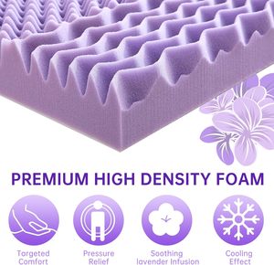 Colchón <span class=keywords><strong>de</strong></span> <span class=keywords><strong>espuma</strong></span> para caja <span class=keywords><strong>de</strong></span> huevos <span class=keywords><strong>de</strong></span> 7 zonas <span class=keywords><strong>de</strong></span> 3 pulgadas, tamaño Twin XL, alivio del dolor <span class=keywords><strong>de</strong></span> espalda, Gel refrescante <span class=keywords><strong>de</strong></span> lavanda, alfombrilla <span class=keywords><strong>de</strong></span> <span class=keywords><strong>cama</strong></span> con infusión - Product Image 2