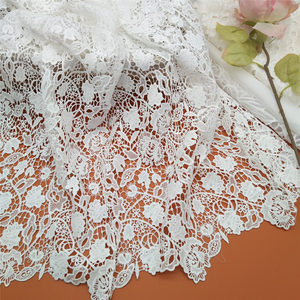 Tela de Encaje Floral Bordada de Seda de Leche de Lujo y Soluble en Agua, Elegante Aplique Nupcial para Vestidos de Novia - Product Image 1