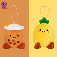 Pendentif de sac en crochet fait main personnalisé et mignon en forme de mini kiwi en pot avec clochette, cadeau d'anniversaire pour filles, porte-clés en peluche cactus