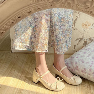 2026 <b>Summer</b> Autumn New French Style Bridal Mary Jane Slip-On Shoes Retro British Thick Sole Leather <b>Flats</b> Block Anti-Slippery - Product Image 3