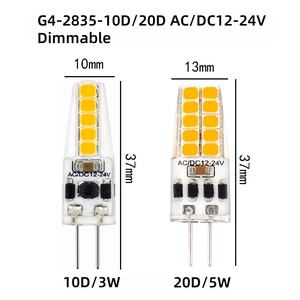 <span class=keywords><strong>Led</strong></span> Silicone <span class=keywords><strong>G4</strong></span> <span class=keywords><strong>LED</strong></span> ngô nhỏ đèn AC/DC12V-24V Dimmable 2835 <span class=keywords><strong>10</strong></span> 20 đèn mini nguồn ánh sáng bóng đèn - Product Image 2