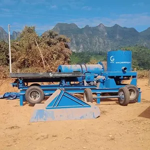 50TPH Mobile Separator Recovery Gold Copper Diamond Washing Plant Trommel Drum Scrubber Machine for Sale