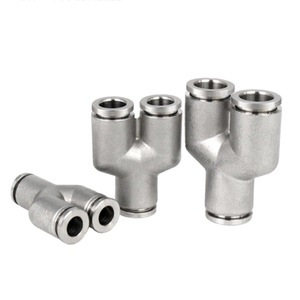 Baocn Stainless Steel <b>Quick</b> Connect Tee Reducer Pneumatic Fitting For PE PEG PY4 6 8 10 14 16 - Product Image 1