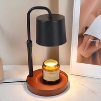 Lampe chauffe-bougie en métal avec minuterie pour l'aromathérapie - luminosité réglable et décoration écologique pour le salon
