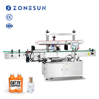 Machine d'étiquetage automatique ZOENSUN ZS-TB501 pour bouteilles plates carrées, autocollants adhésifs, parfums, shampooings, assaisonnements, coins et côtés des bouteilles